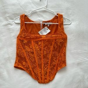Miaou Campbell Corset in Tangerine